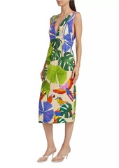 FARM Rio Macaw Jungle V-Neck Midi-Dress