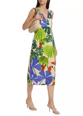 FARM Rio Macaw Jungle V-Neck Midi-Dress