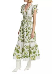 FARM Rio Milani Flutter-Sleeve Maxi Dress