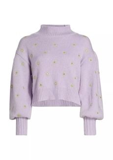 FARM Rio Mirror Puff-Sleeve Sweater