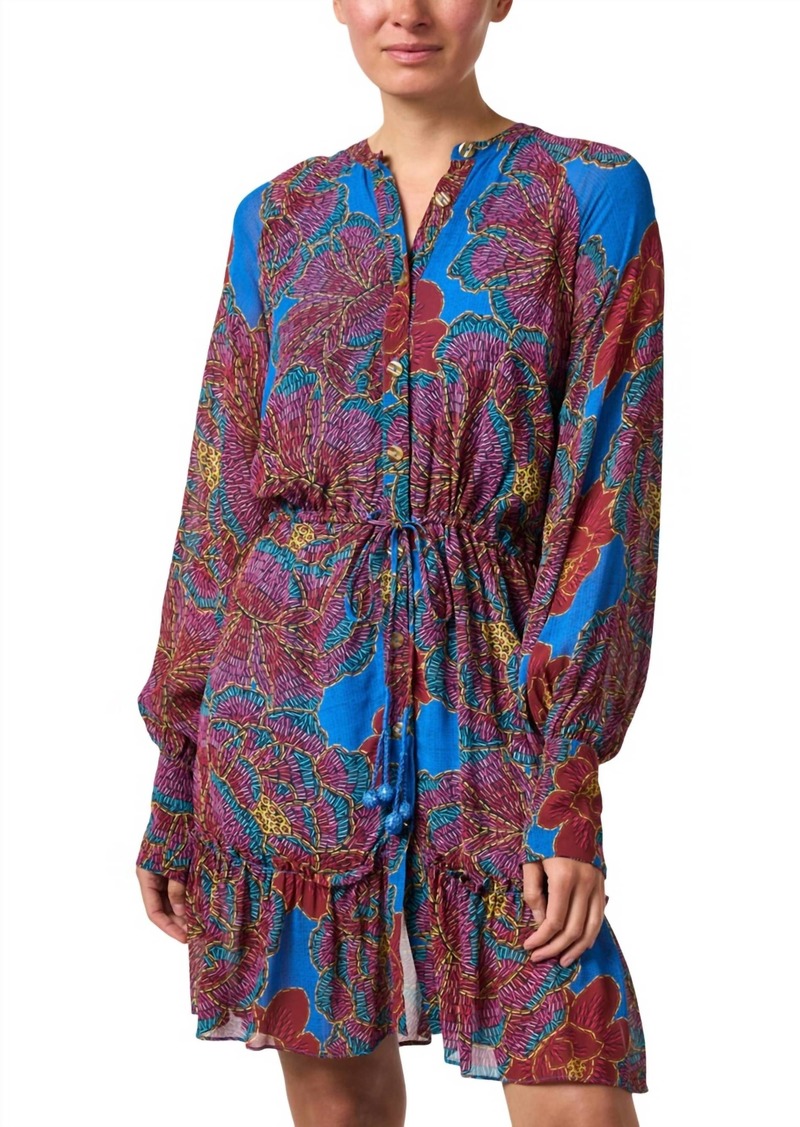 FARM Rio Multi Print Relaxed Dress In Blue And Red