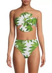 FARM Rio Palm Fan Bandeau Bikini Top