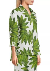 FARM Rio Palm Fan Linen-Blend Shirt