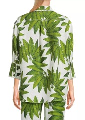 FARM Rio Palm Fan Linen-Blend Shirt