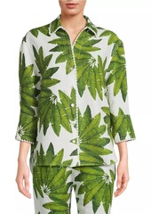 FARM Rio Palm Fan Linen-Blend Shirt