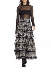 FARM Rio Pasley Bloom Tiered Maxi Skirt