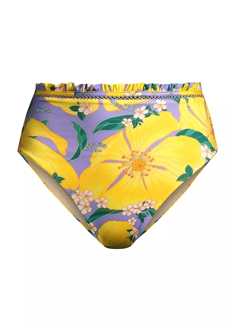 FARM Rio Pietra Floral High-Rise Bikini Bottom