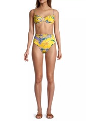 FARM Rio Pietra Floral High-Rise Bikini Bottom