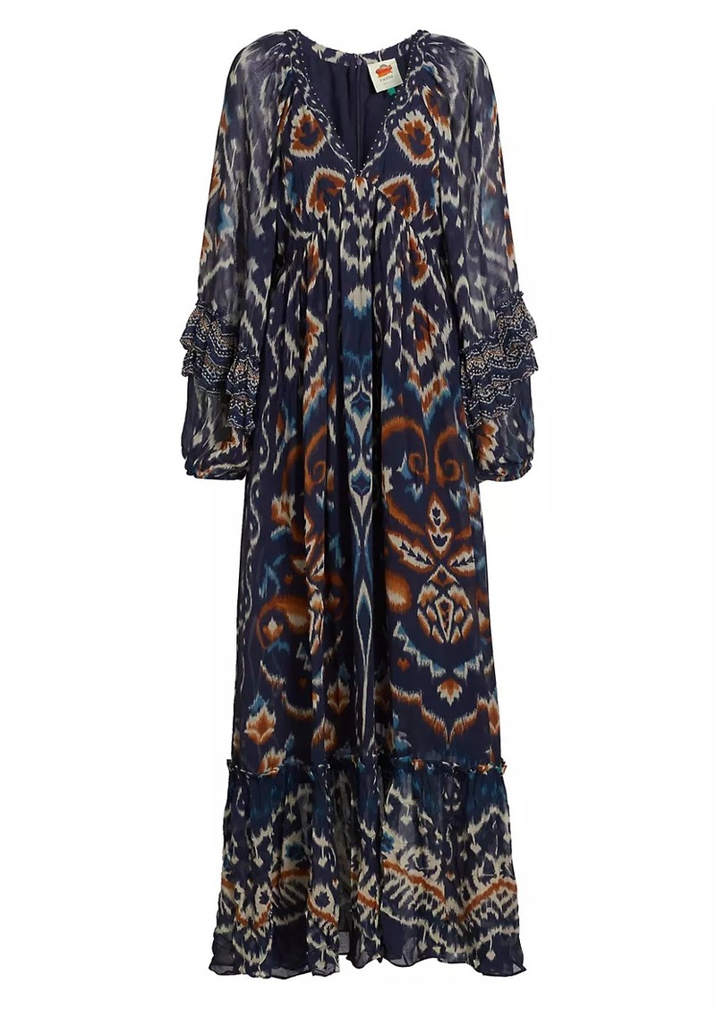 FARM Rio Pineapple Ikat-Inspired Maxi Dress