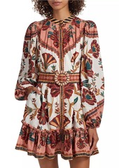 FARM Rio Riad Floral Belted Minidress