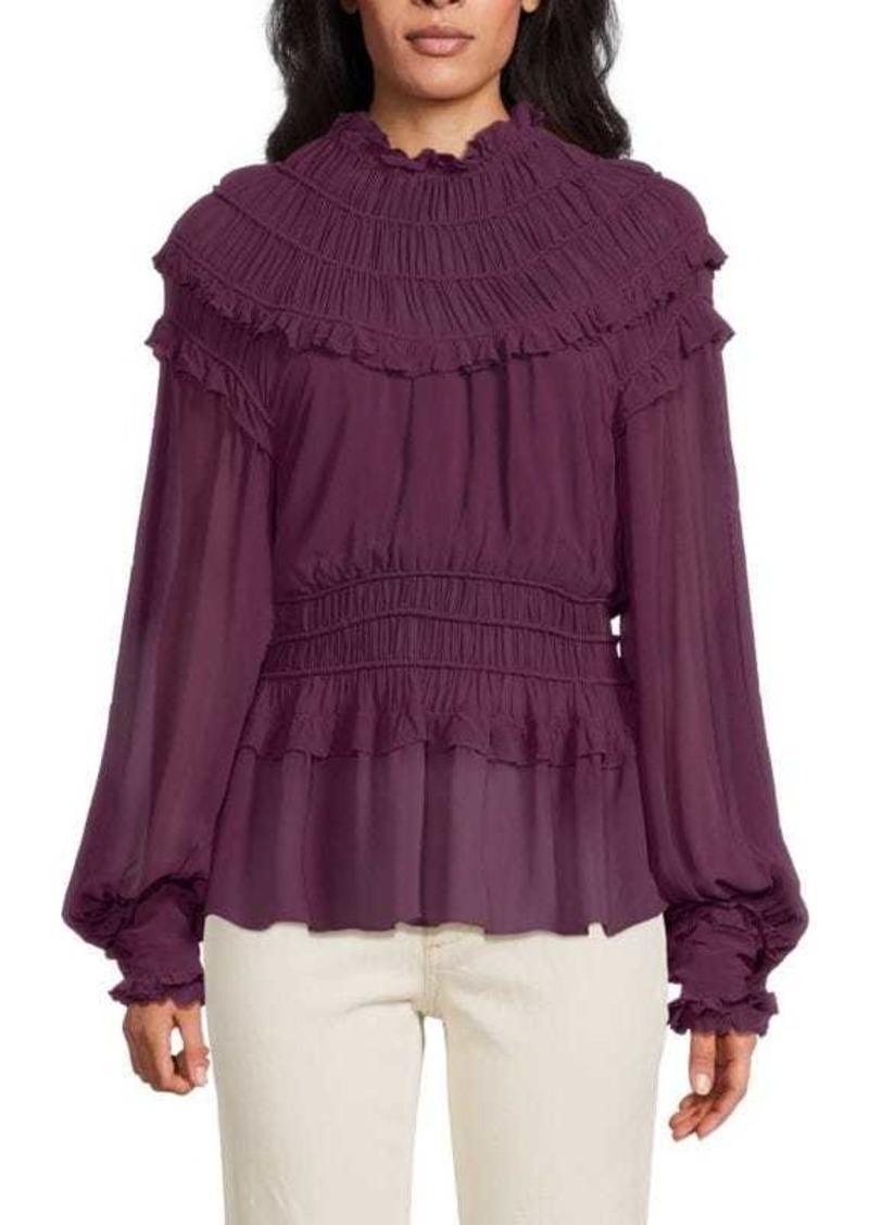 FARM Rio Ruffled Peplum Top