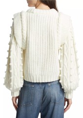 FARM Rio Shaker-Stitch Cropped Sweater