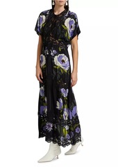 FARM Rio Soft Garden Laces Short-Sleeve Maxi Dress