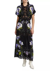 FARM Rio Soft Garden Laces Short-Sleeve Maxi Dress