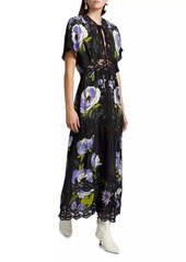 FARM Rio Soft Garden Laces Short-Sleeve Maxi Dress