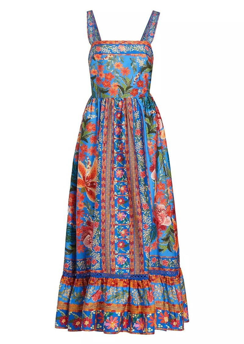 FARM Rio Stitched Garden Tiered Maxi Dress