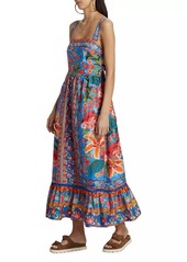 FARM Rio Stitched Garden Tiered Maxi Dress