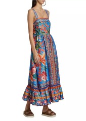 FARM Rio Stitched Garden Tiered Maxi Dress