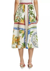 FARM Rio Tropical Destination Crochet Midi-Skirt