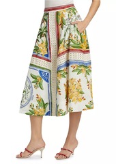 FARM Rio Tropical Destination Crochet Midi-Skirt