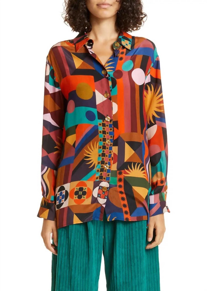 FARM Rio Tropical Shapes Long Sleeve Shirt In Patterned
