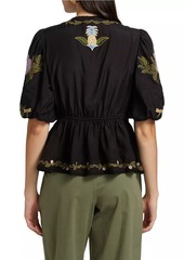 FARM Rio Winter Garden Embroidered Top