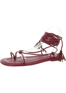 FARM Rio Womens Faux Leather Ankle Wrap Slingback Sandals
