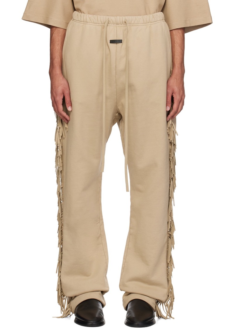 Fear of God Beige Fringe Sweatpants