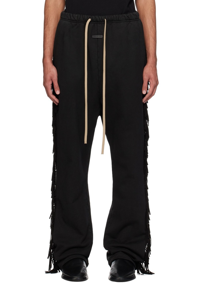 Fear of God Black Fringe Sweatpants