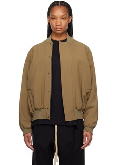 Fear of God Brown Stand Collar Bomber Jacket