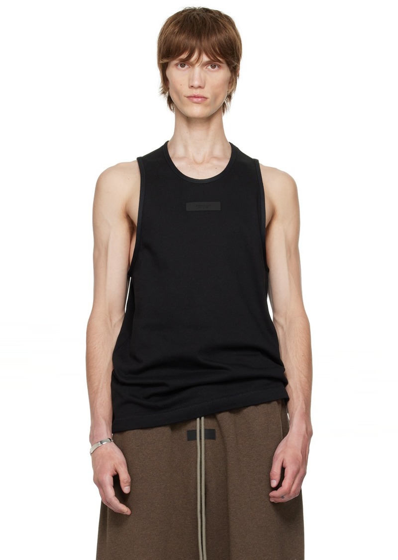 Fear of God ESSENTIALS Black Scoop Neck Tank Top