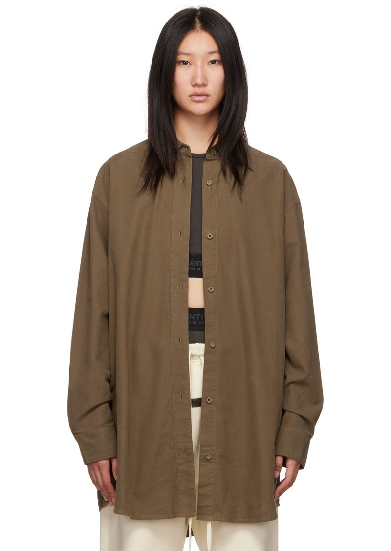 Fear of God ESSENTIALS Brown Buttoned Shirt