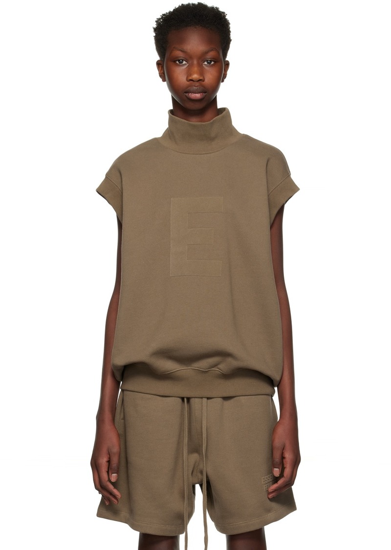 Fear of God ESSENTIALS Brown Mock Neck Vest