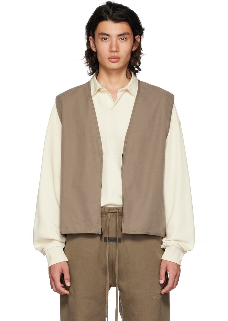 Fear of God ESSENTIALS Brown Zip Vest