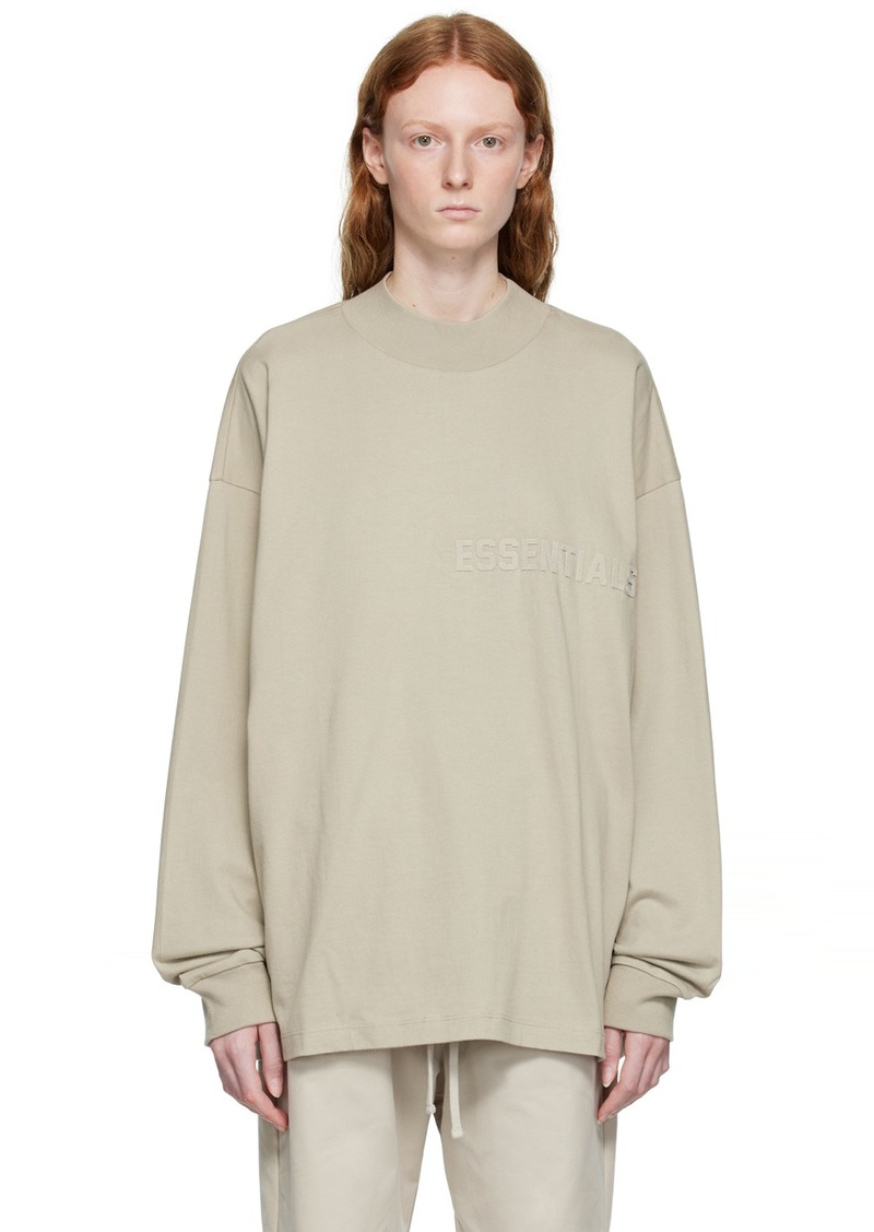 Fear of God ESSENTIALS Gray Cotton Long Sleeve T-Shirt