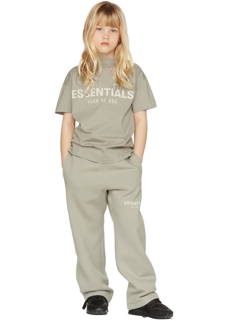 Fear of God ESSENTIALS Kids Green Logo Relaxed Lounge Pants