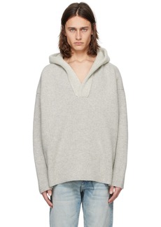 Fear of God Gray V-Neck Hoodie