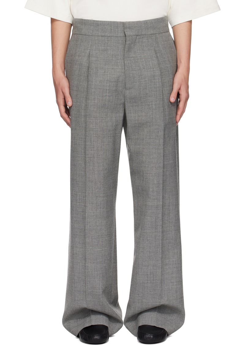 Fear of God Gray Wool Canvas Wide Leg Trousers