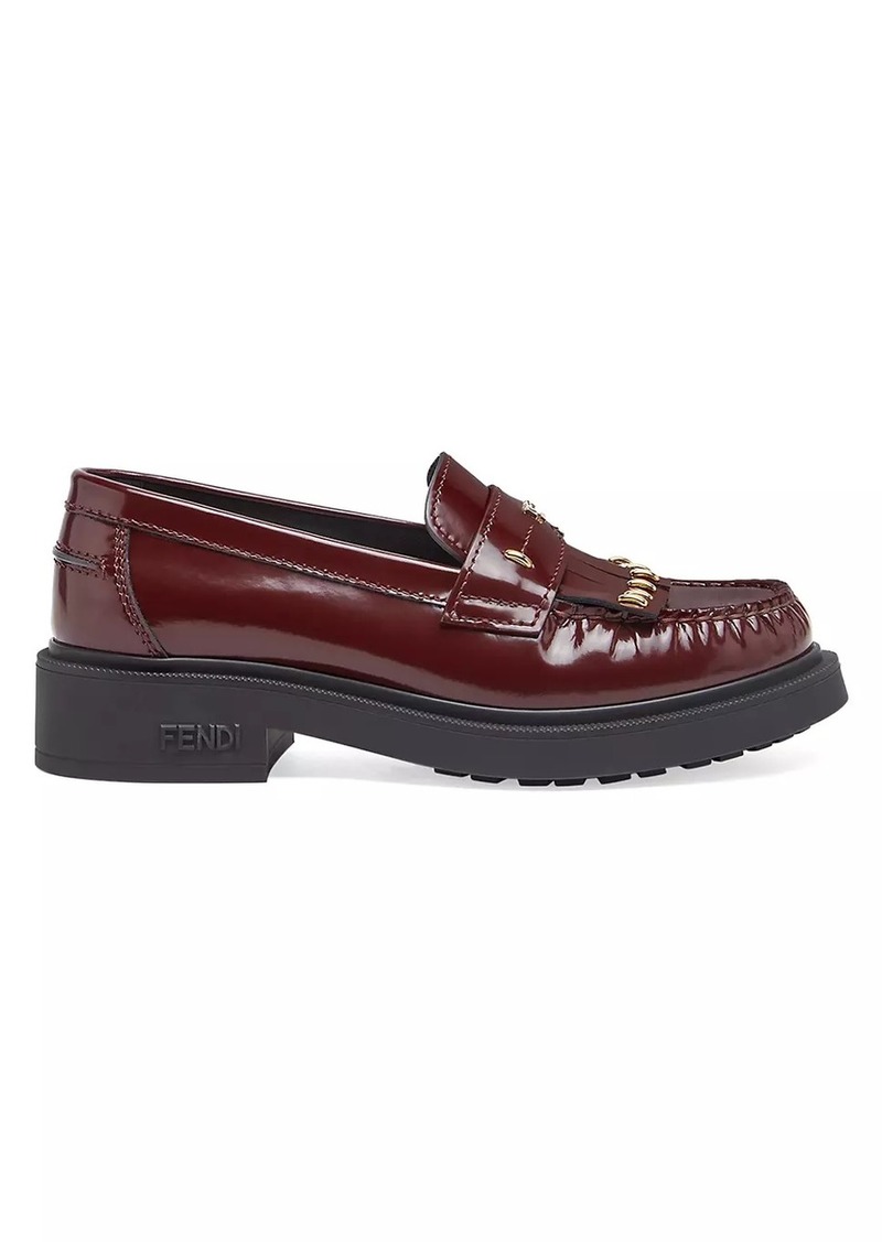 Fendi 35MM Leather Kiltie Loafers