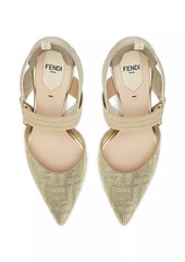 Fendi 55MM Crystal FF Logo Slingback Pumps