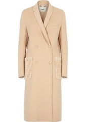 Fendi asymmetric-lapel monogram-pocket coat