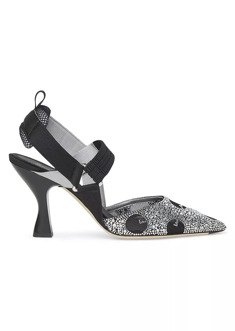 Fendi Colibri 85MM Strass-Embellished Pumps