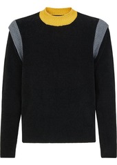 Fendi contrast-shoulder rib-knit jumper