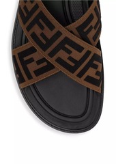 Fendi Cross Strap FF Logo Slide Sandals