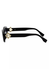 Fendi Diamond Black 53MM Oval Sunglasses