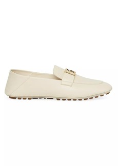 Fendi Driver-Sole Leather Loafers