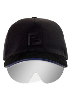 Fashion Show Fendi Eyecap Baseball Cap with Shield Sunglasses