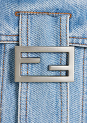 Fendi - Logo-embellished denim shorts - Blue - IT 40
