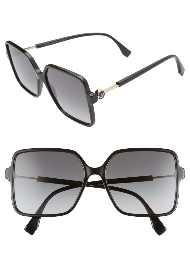 58mm gradient square sunglasses fendi