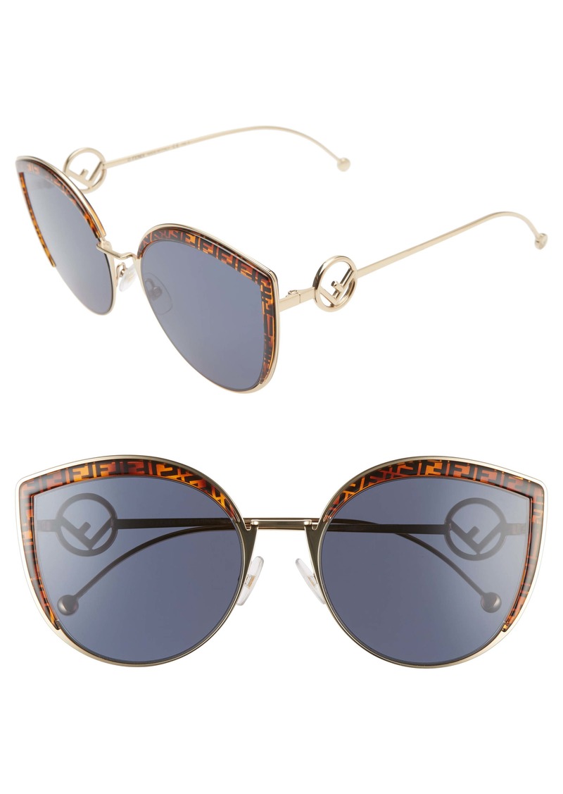 58mm metal butterfly sunglasses fendi